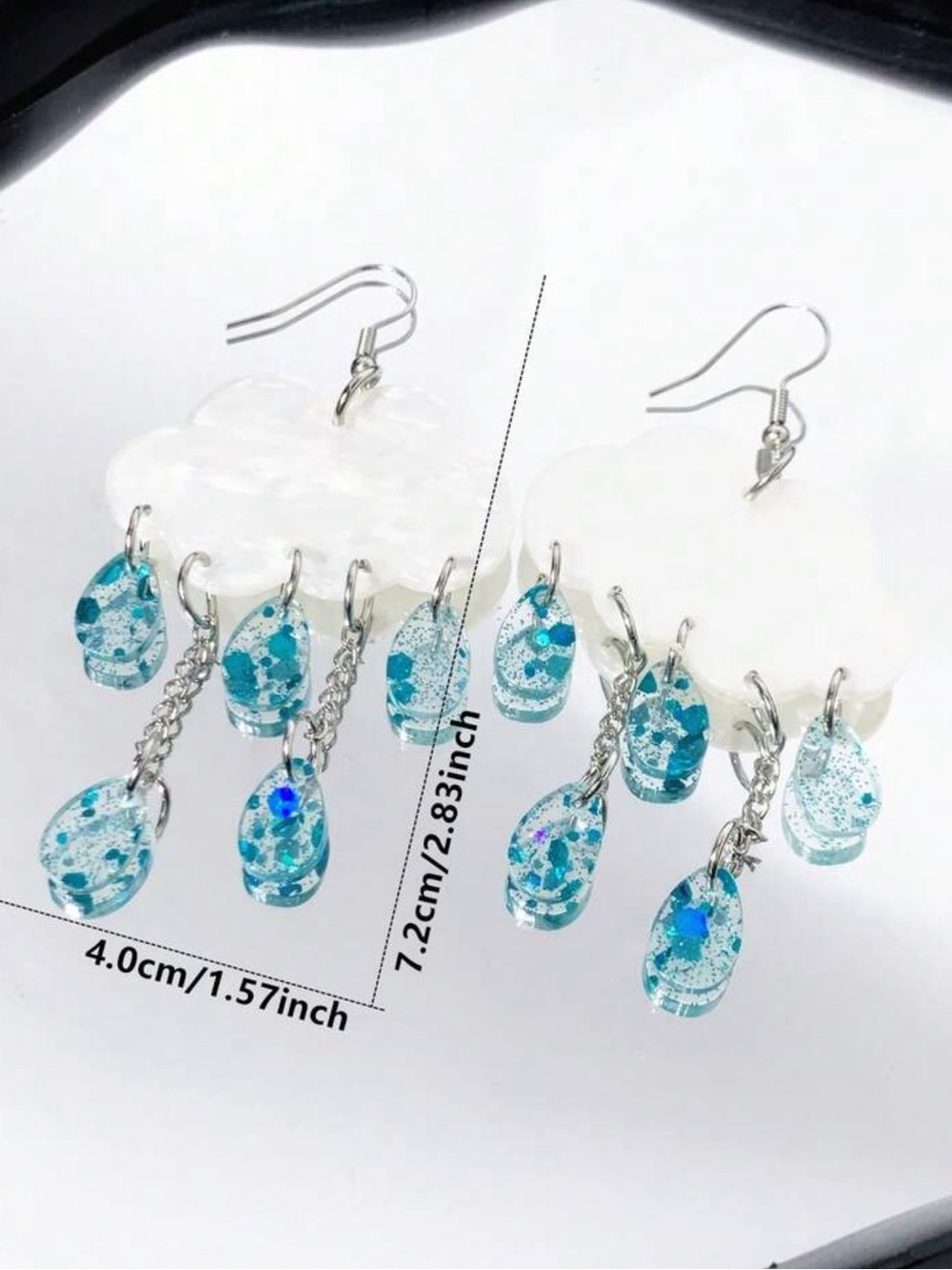 🌧️ White Cloud Earrings 🌧️ - Picture 3 of 5